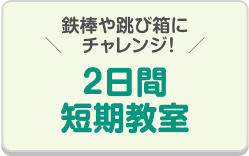 ＼鉄棒や跳び箱にチャレンジ！／ 2日間短期教室