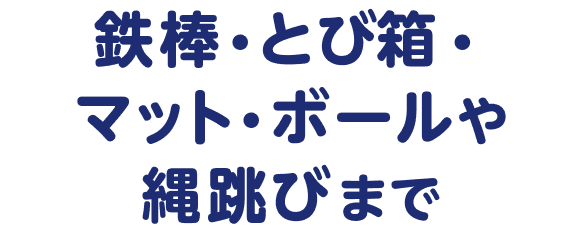 鉄棒・とび箱・マット・ボールや縄跳びまで